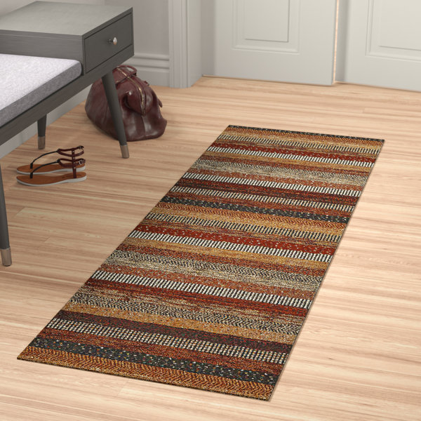 Foundstone Aaden Power Loom Brown/Red Rug & Reviews Wayfair.co.uk